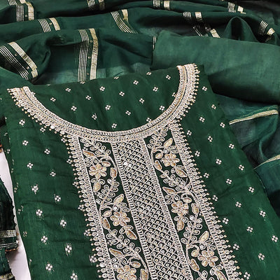 green-butti-with-embroidered-chanderi-silk-dress-material