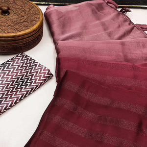 Maroon Woven Art Silk Saree With Tassels