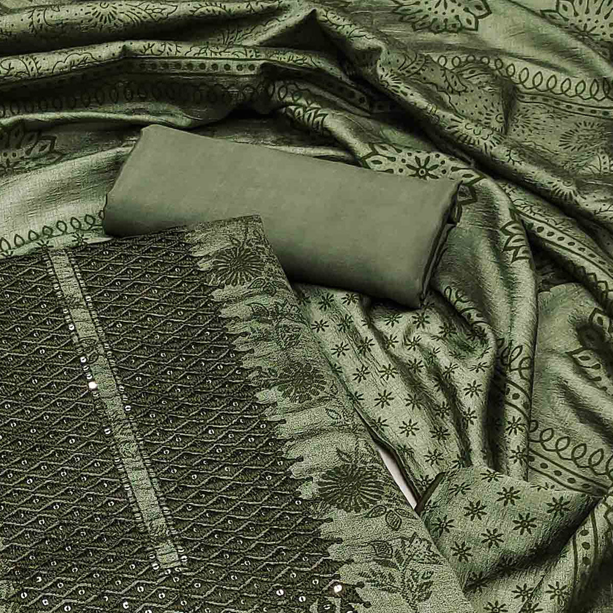 green-sequins-embroidered-vichitra-silk-dress-material-1