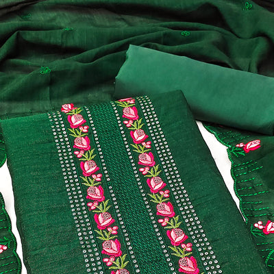 green-embroidered-vichitra-silk-dress-material-1