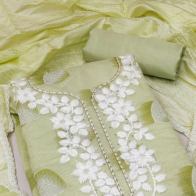 green-printed-chanderi-dress-material-1