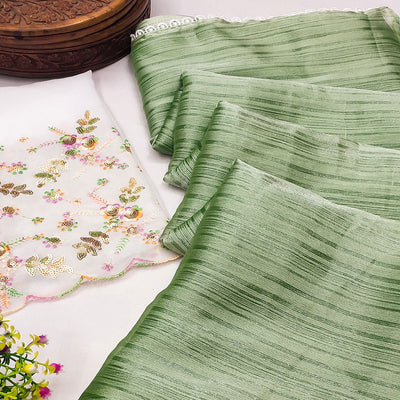 green-solid-woven-chiffon-saree-with-lace-border