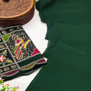green-solid-georgette-saree-with-sequins-border