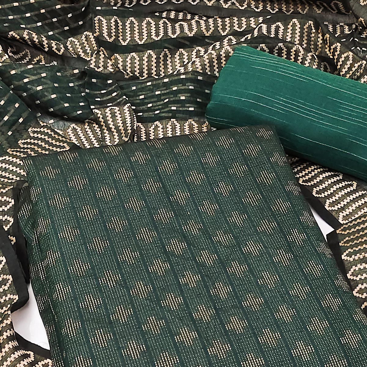 green-woven-pure-cotton-dress-material-1