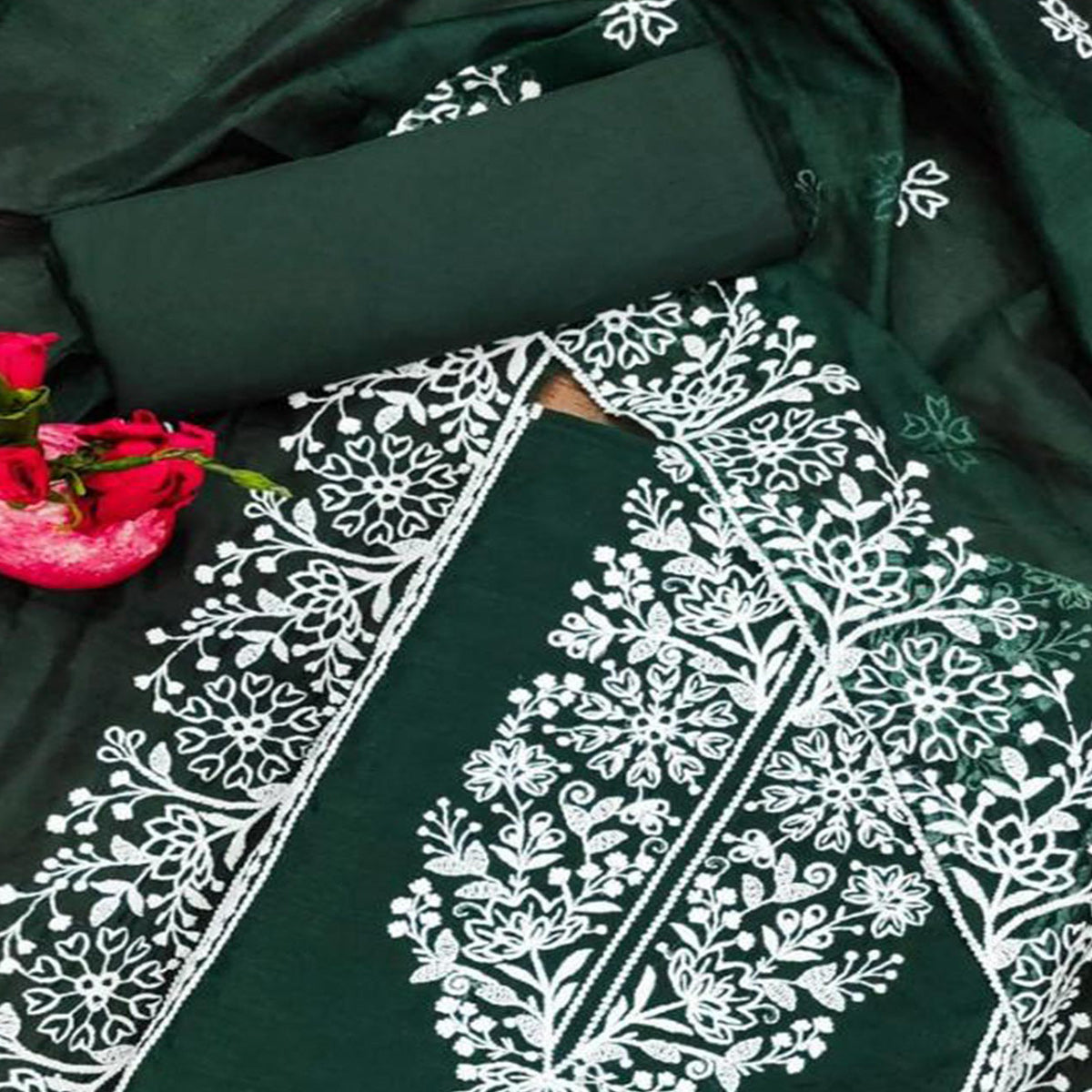 green-floral-embroidered-chanderi-silk-dress-material