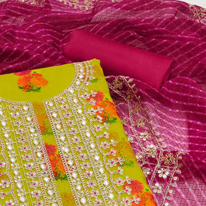 green-floral-printed-chanderi-dress-material-5