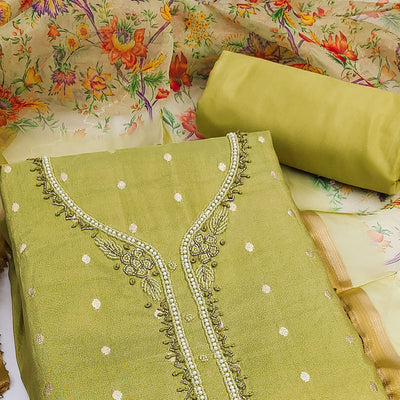 green-zari-work-woven-net-dress-material
