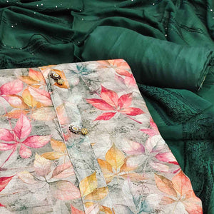 green-floral-printed-linen-dress-material