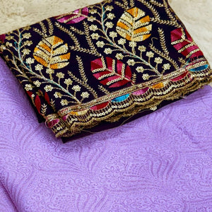 Lavender Floral Printed Georgette Saree