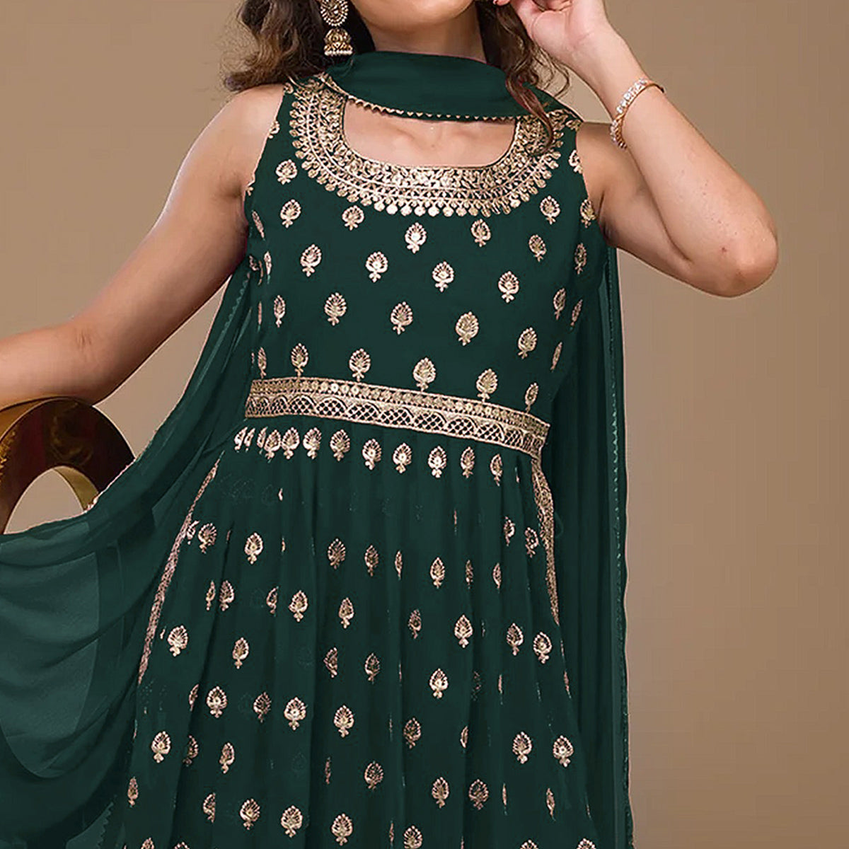green-sequins-embroidered-georgette-naira-cut-semi-stitched-suit