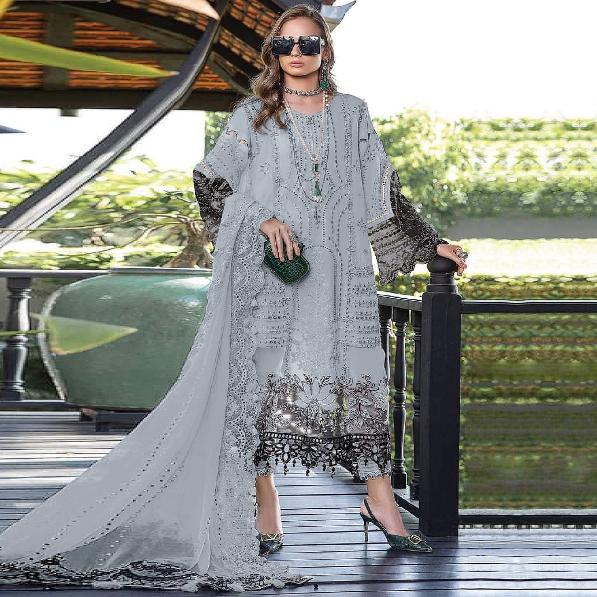 grey-floral-embroidered-georgette-semi-stitched-pakistani-suit-1