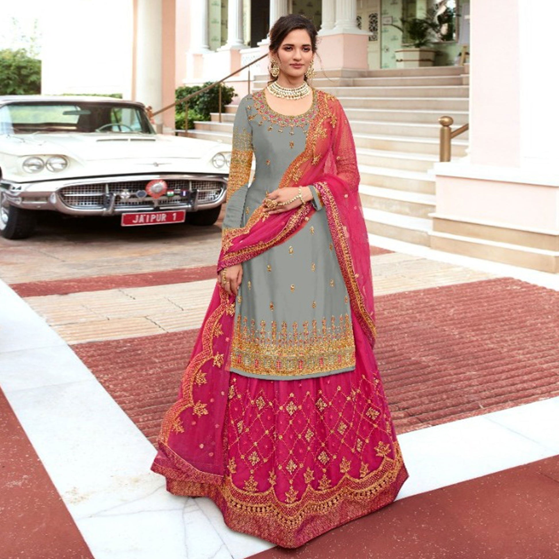 grey-embroidered-georgette-lehenga-kameez-and-suit