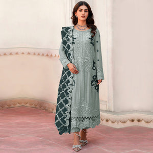 green-floral-embroidered-organza-semi-stitched-pakistani-suit