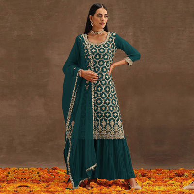 green-embroidered-georgette-semi-stitched-suit