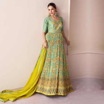 green-embroidered-with-printed-georgette-semi-stitched-anarkali-suit