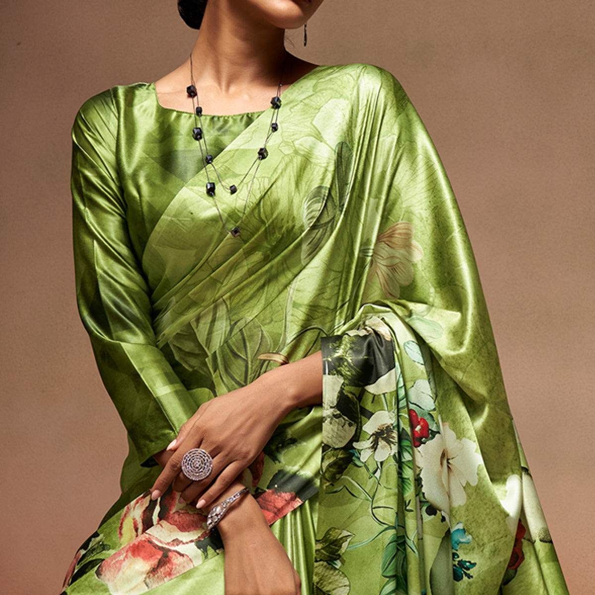 green-digital-printed-satin-saree-3
