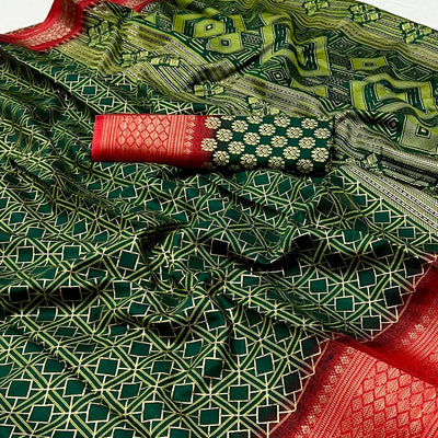 green-foil-printed-dola-silk-saree