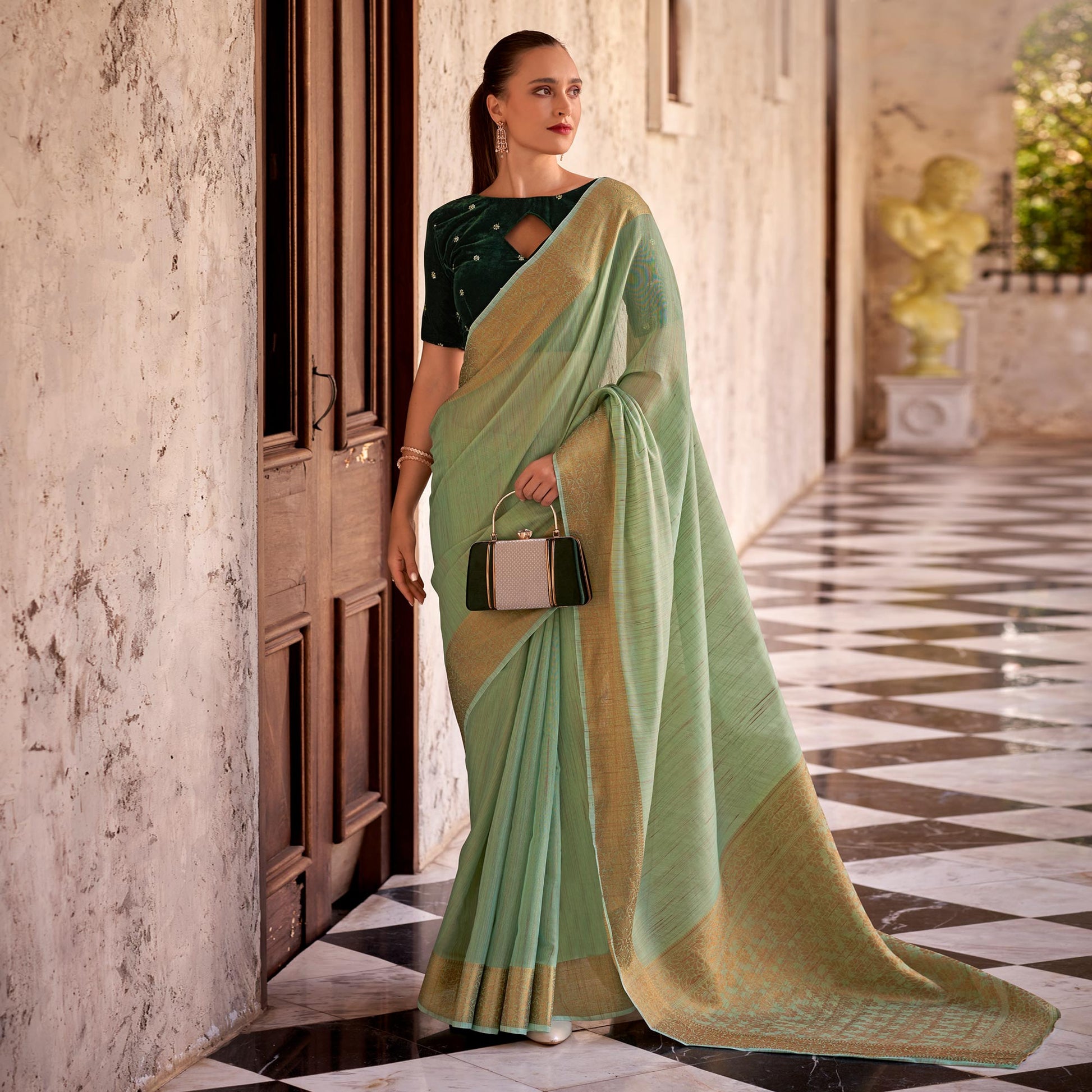green-woven-tissue-saree-2