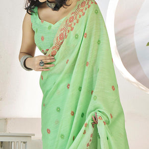 green-floral-woven-cotton-silk-saree-10