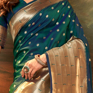 green-zari-weaving-pure-silk-paithani-saree-9
