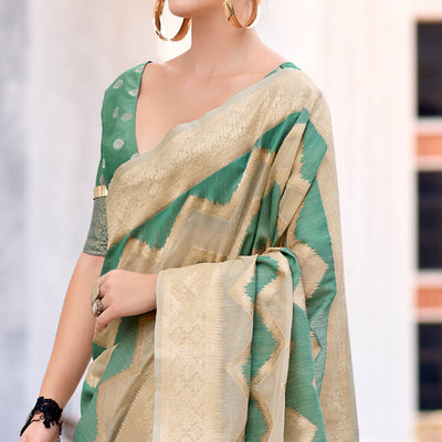 green-woven-cotton-silk-saree-13