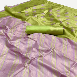 Lavender Woven Art Silk Zari Saree