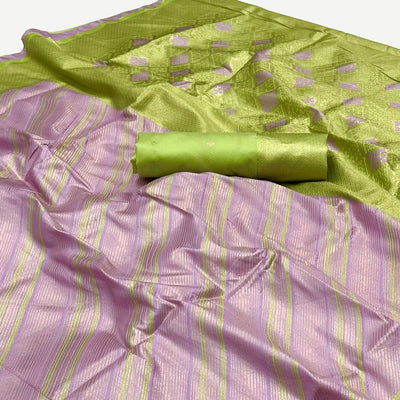 Lavender Woven Art Silk Zari Saree