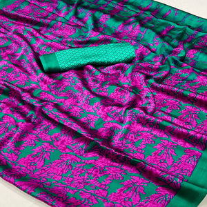 green-pink-contemporary-printed-satin-saree