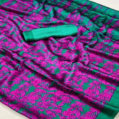 green-pink-contemporary-printed-satin-saree