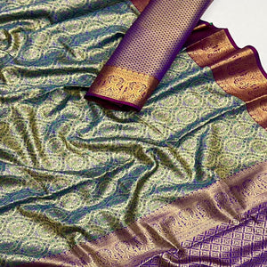 green-woven-art-silk-saree-13