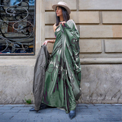 green-printed-satin-saree-2