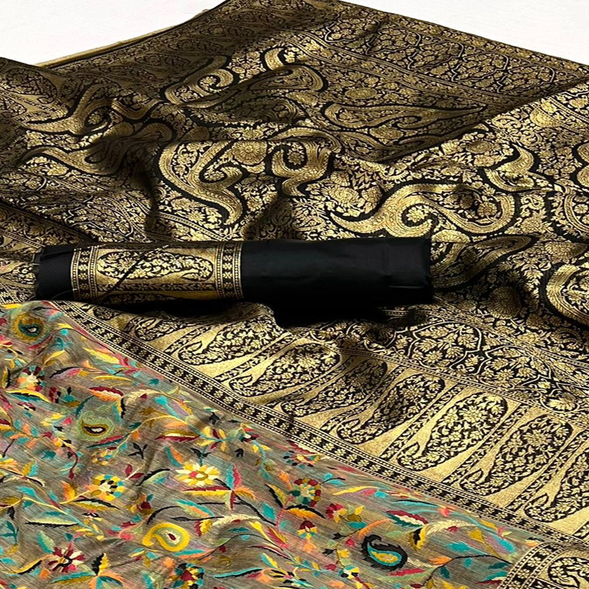 grey-floral-woven-chanderi-silk-saree