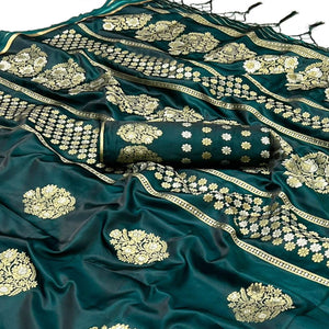 green-floral-design-zari-woven-satin-saree