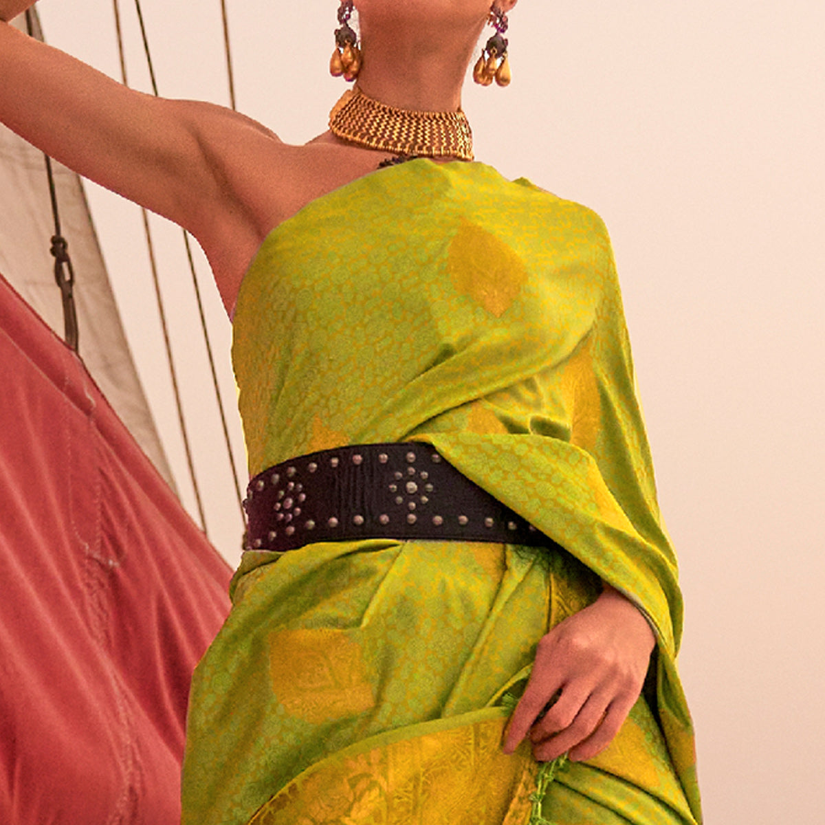 green-woven-satin-two-tone-saree-1