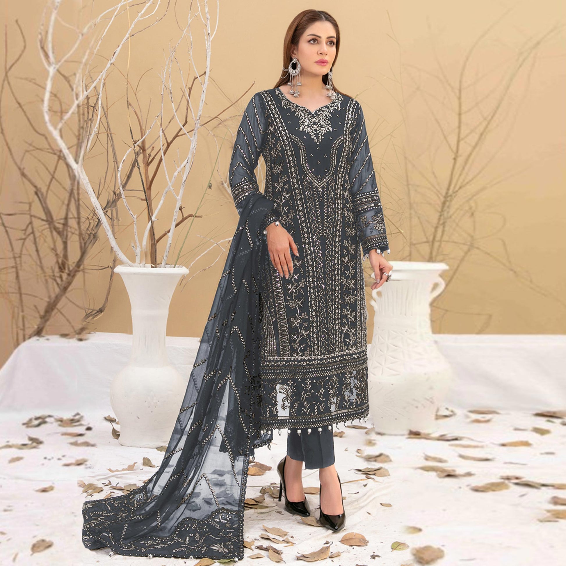 grey-floral-embroidered-georgette-semi-stitched-pakistani-suit-4