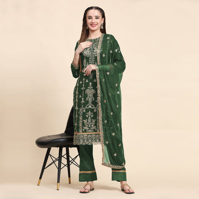 green-sequins-embroidered-georgette-semi-stitched-pakistani-suit