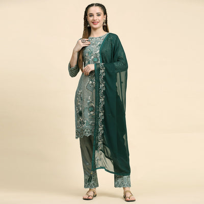 green-floral-embroidered-georgette-semi-stitched-pakistani-suit