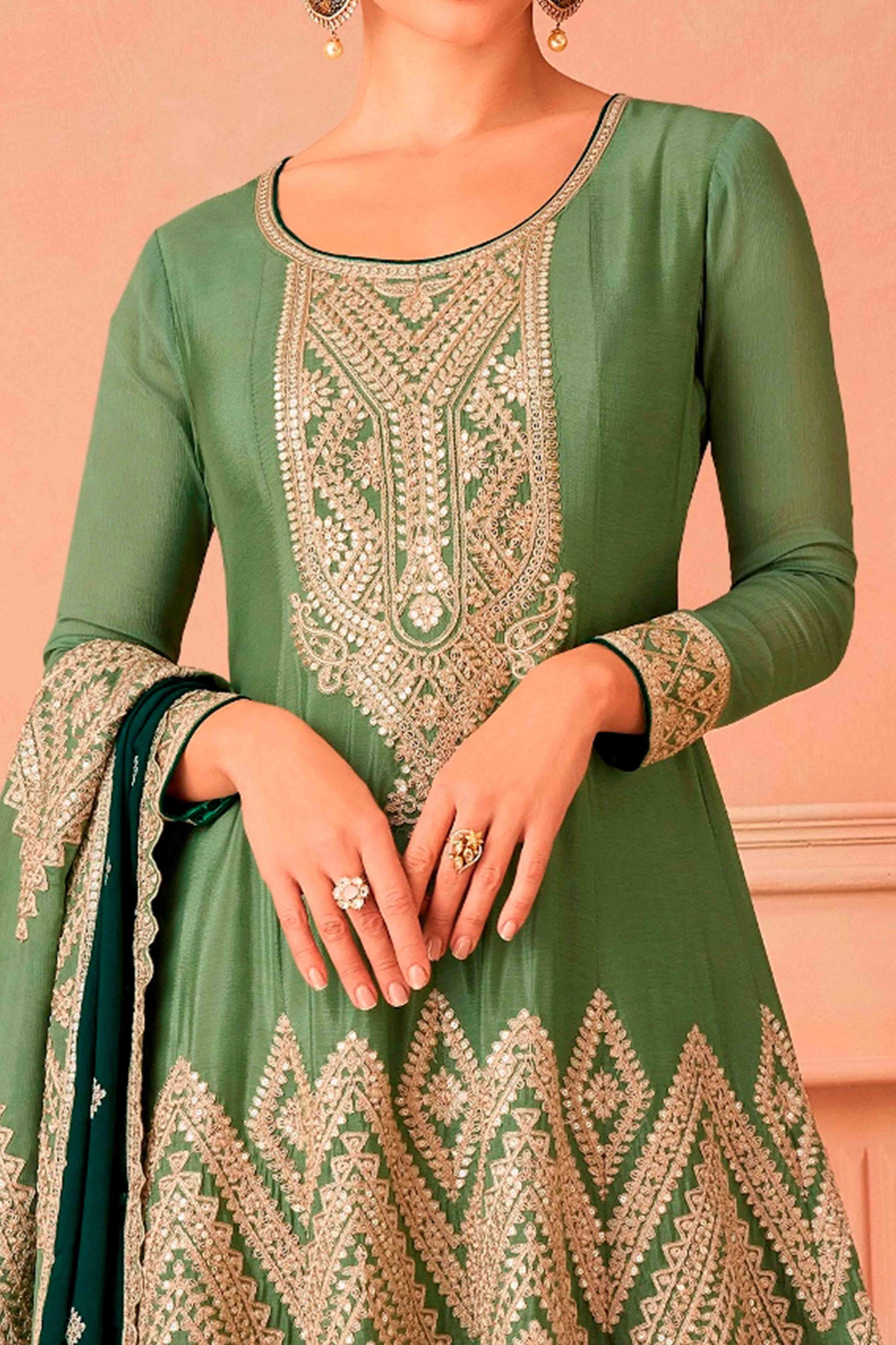 green-floral-sequins-embroidered-chinon-suit