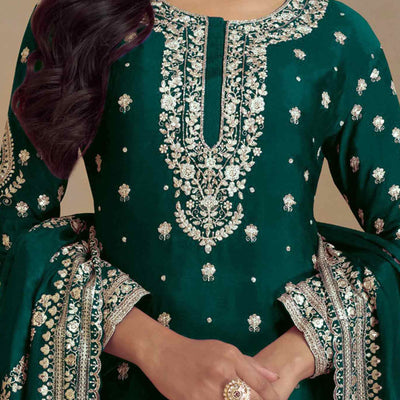 green-floral-sequins-embroidered-satin-silk-semi-stitched-suit