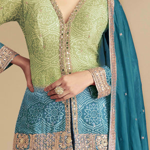 green-blue-bandhani-print-with-sequins-embroidered-chinon-palazzo-suit