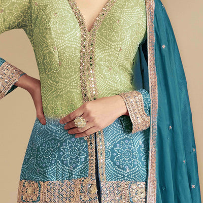 green-blue-bandhani-print-with-sequins-embroidered-chinon-palazzo-suit