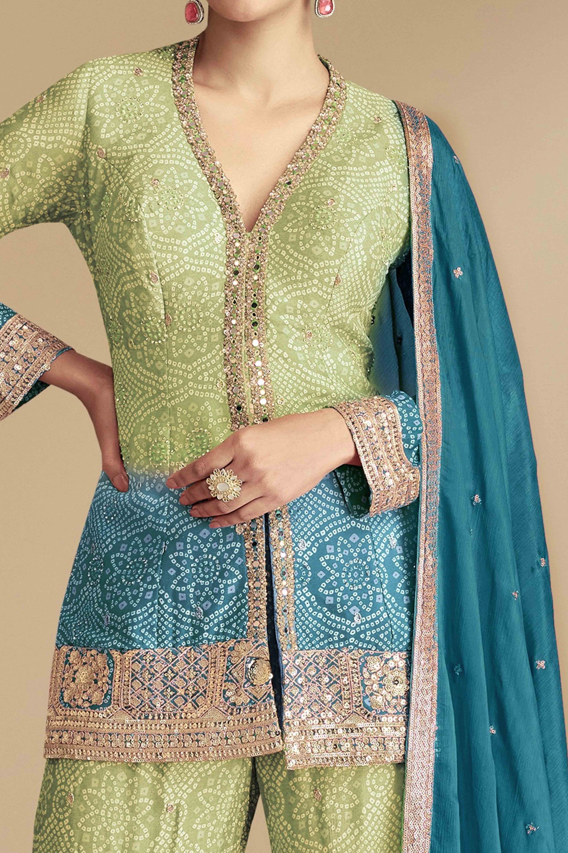 green-blue-bandhani-print-with-sequins-embroidered-chinon-palazzo-suit