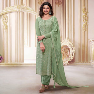 green-embroidered-with-diamond-work-chinon-silk-semi-stitched-suit