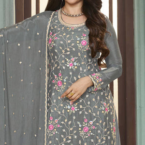 grey-floral-embroidered-chinon-sharara-salwar-suit