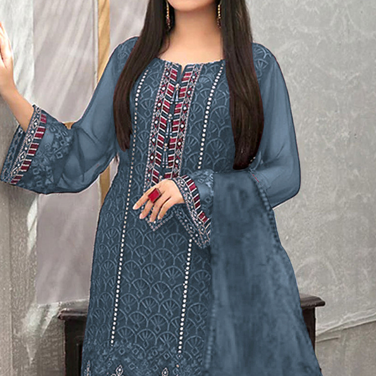 grey-embroidered-georgette-semi-stitched-suit