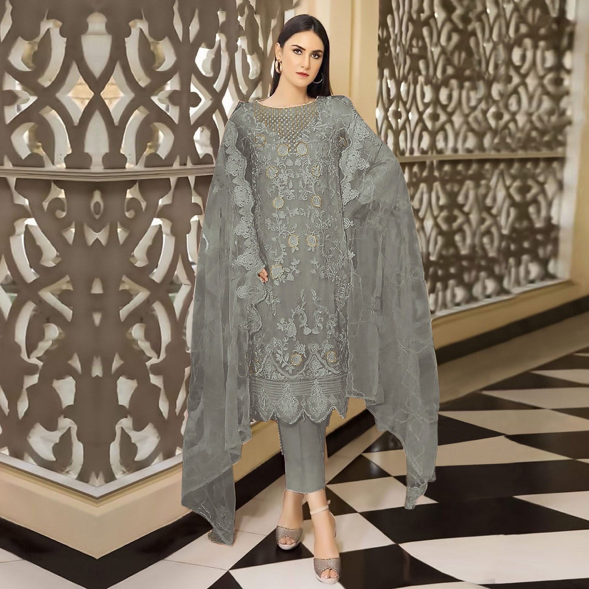 grey-floral-embroidered-georgette-semi-stitched-pakistani-suit-3