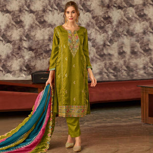green-floral-embroidered-vichitra-silk-semi-stitched-pakistani-suit