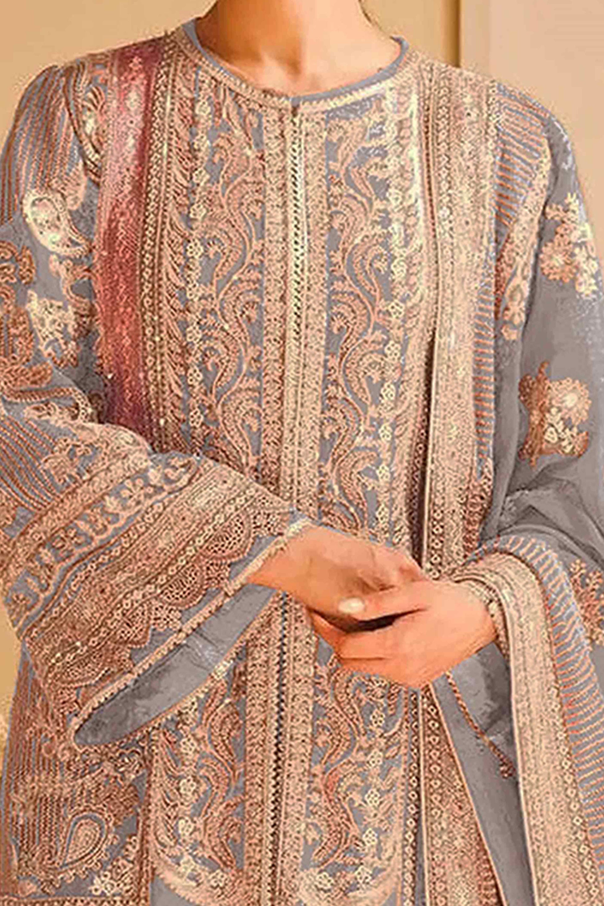 grey-floral-sequins-embroidery-georgette-semi-stitched-pakistani-suit