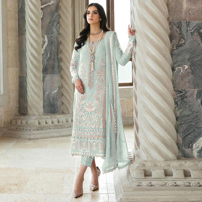 green-floral-sequins-embroidered-georgette-semi-stitched-suit-2