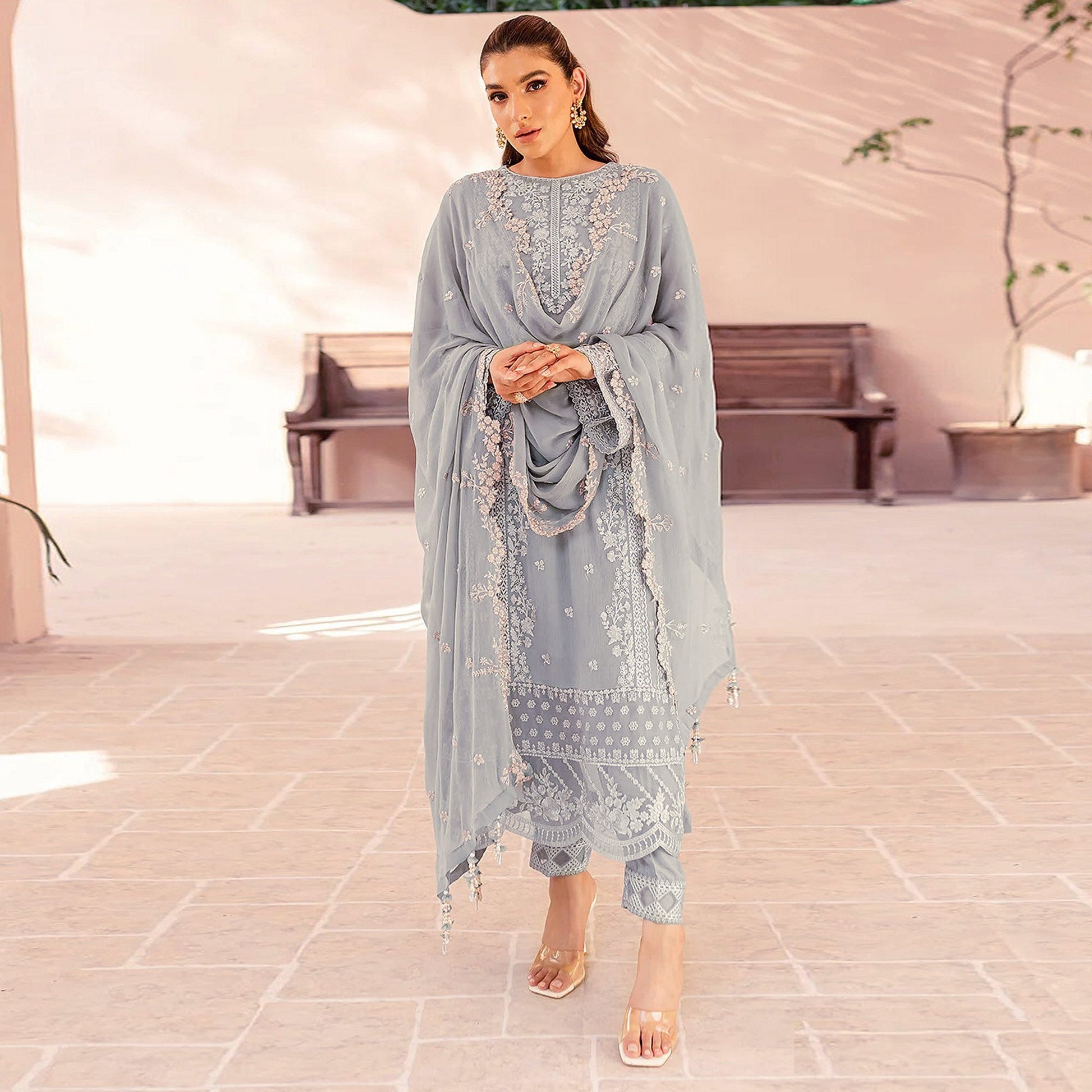 green-floral-sequins-embroidered-georgette-semi-stitched-pakistani-suit-2